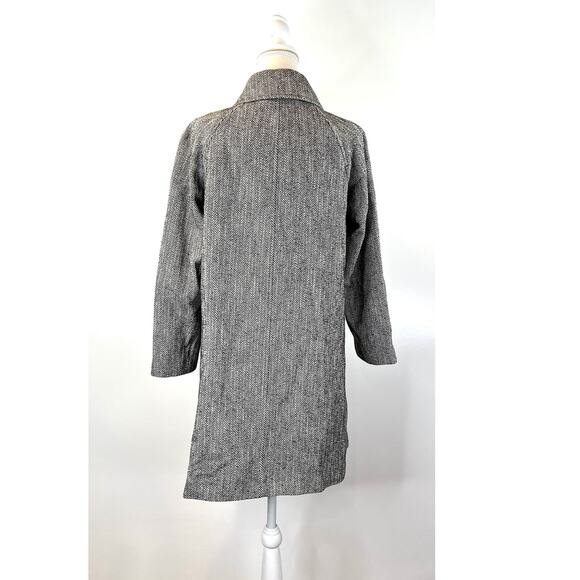 J. Crew Herringbone Car Coat Wool Overcoat Gray Winter - Picture 10 of 11